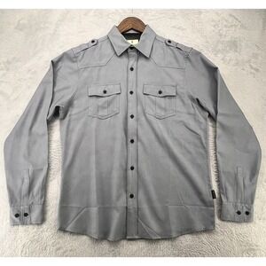 Scott James Designer‎ Gray Button Up Dress Shirt Size Medium England